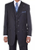 Men’s Three Button Suits -  Navy Blue Pinstripe Three-Piece Suit – Classic Business and Formal Wear with Tailored Fit
