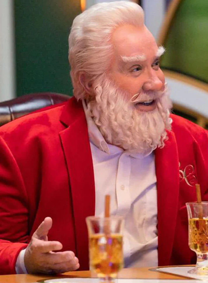 Men’s Red Velvet Blazer Santa Clauses Tim Allen Inspired Jacket – Festive Christmas Party Blazer, Holiday Costume Jacket Christmas New Year - 36 Short