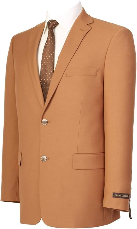 Mens Camel Brown Rustish Two-Button Classic Fit Sport Coat – Modern Blazer for Business and Special Occasions - 36 Short