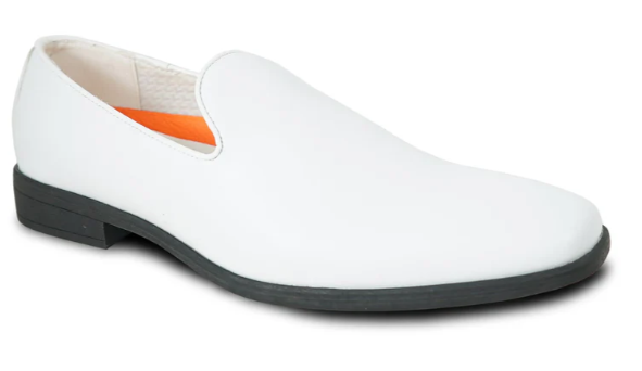 Men’s White Plain Toe Slip On Loafer Dress Shoes – Classic Formal Lightweight Shoes for Wedding, Party and Business Wear - 6 Standard / D / Medium