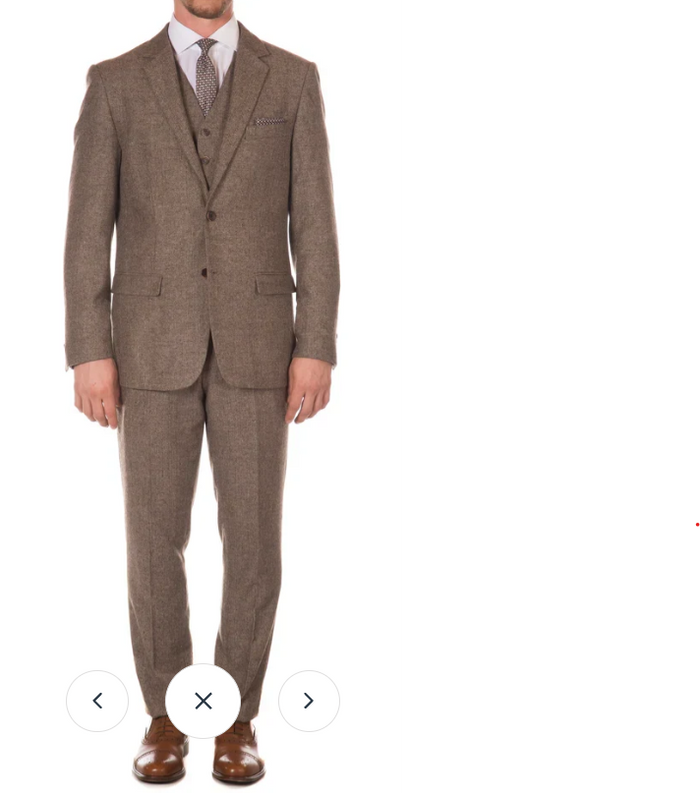 Men’s Brown Herringbone 3 Piece Suit – Vintage 1950s Inspired Tweed Vested Classic Suit