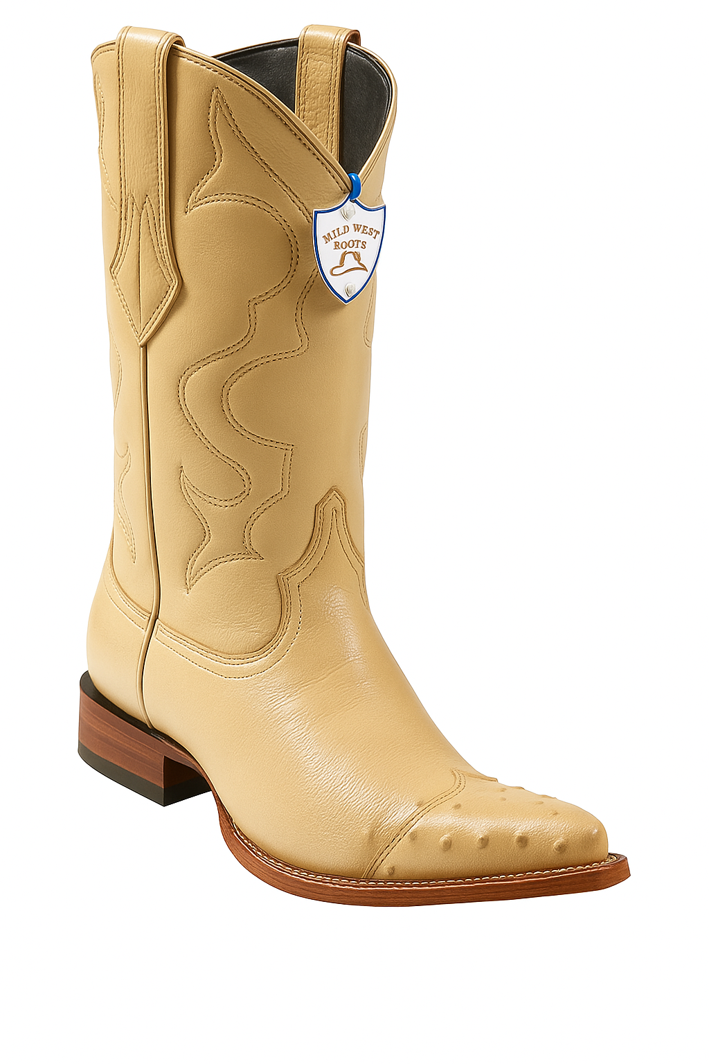 Men's Wild West Smooth Ostrich Skin 3X Toe Boots 29504-B - 6