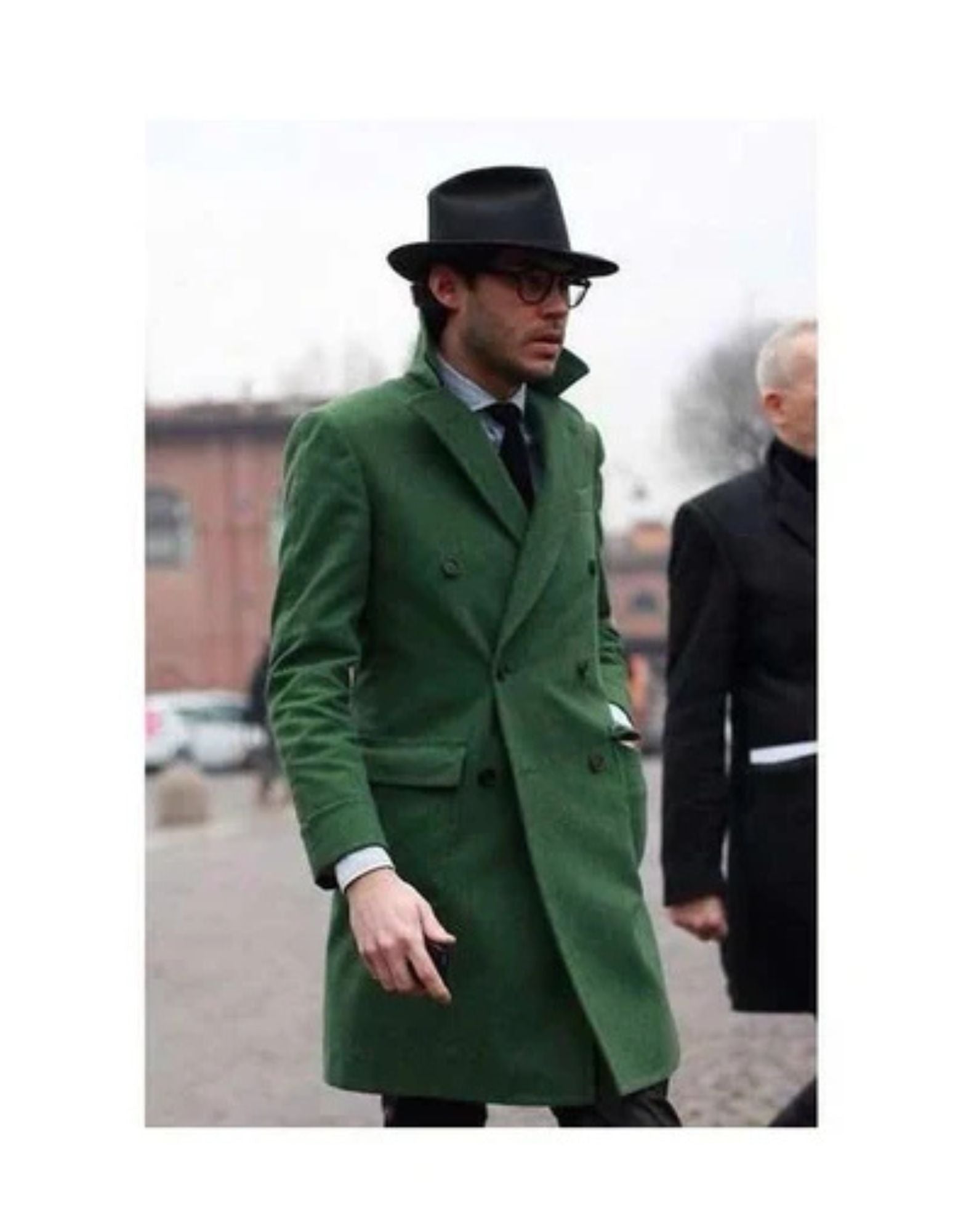 Green Double Breasted Suit Many Styles & Brands $99UP Men's Dress Coat Double Breasted Long Overcoat Olive Green - 52 Long