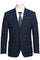 "Dark Navy Windowpane Plaid Slim Fit Two-Button Men's Suit"