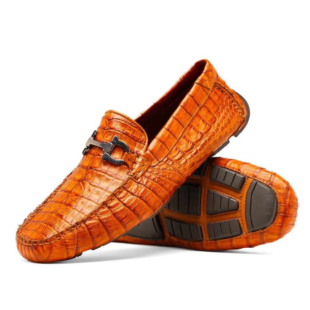 Marco Di Milano Parma Brandy Caiman Belly Bit Drivers - 8