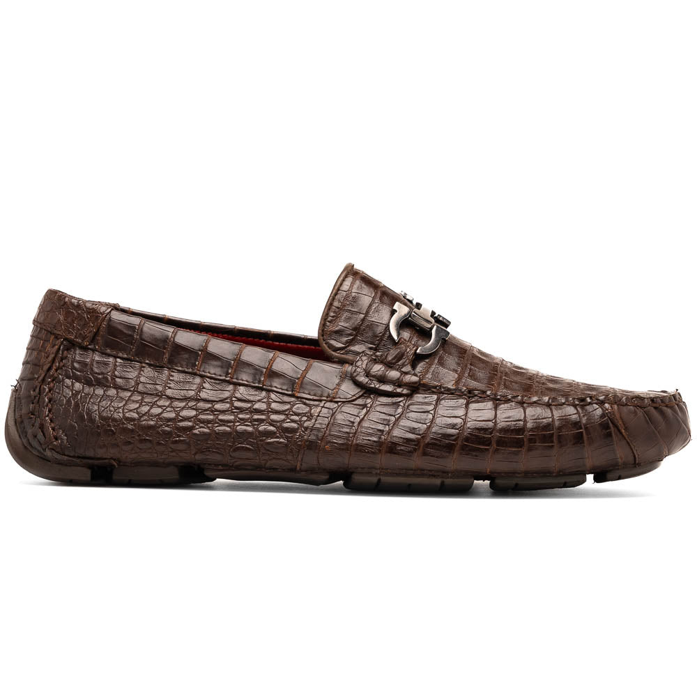 Marco Di Milano Parma Brown Caiman Belly Bit Drivers - 8
