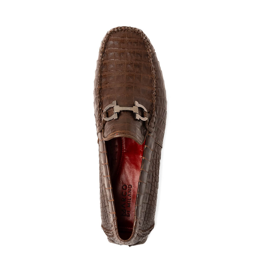 Marco Di Milano Parma Brown Caiman Belly Bit Drivers - 8