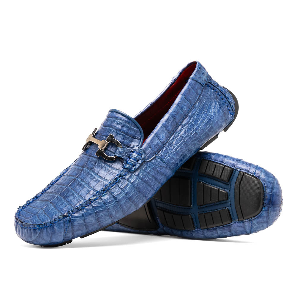 Marco Di Milano Parma Blue Jeans Caiman Belly Bit Drivers - 12