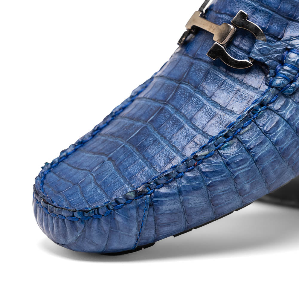 Marco Di Milano Parma Blue Jeans Caiman Belly Bit Drivers - 12