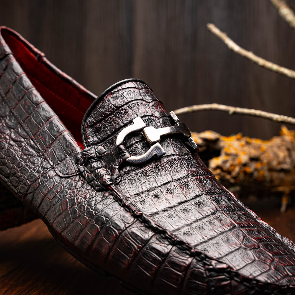 Marco Di Milano Parma Black Cherry Leather Oxfords