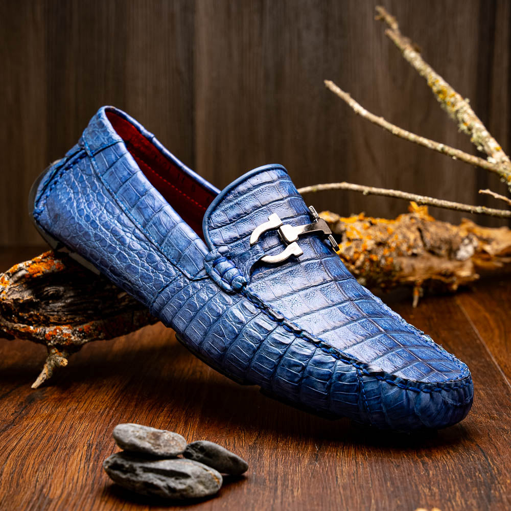 Marco_Di_Milano Parma Blue Jeans Leather Shoe - 7 USA
