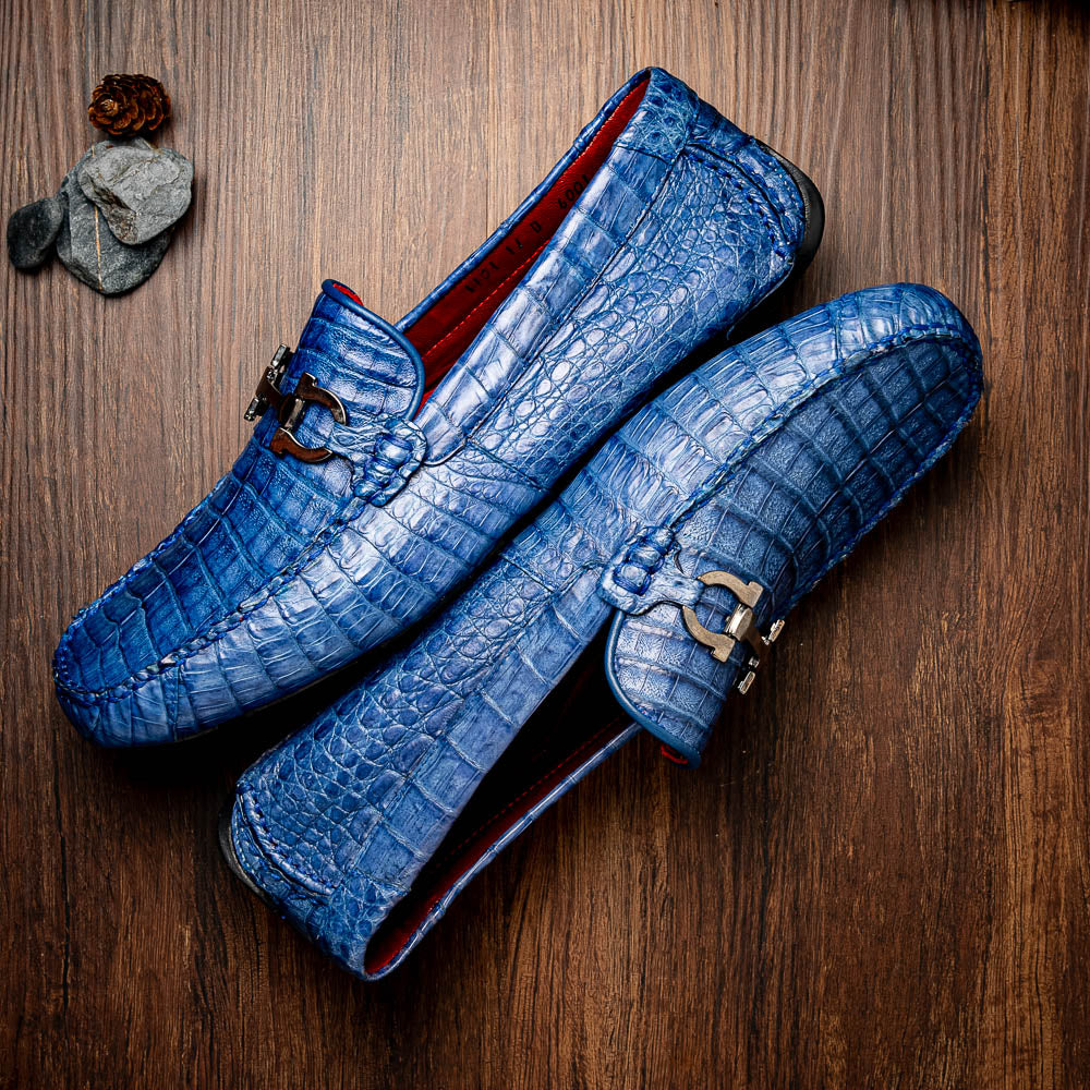 Marco_Di_Milano Parma Blue Jeans Leather Shoe - 7 USA