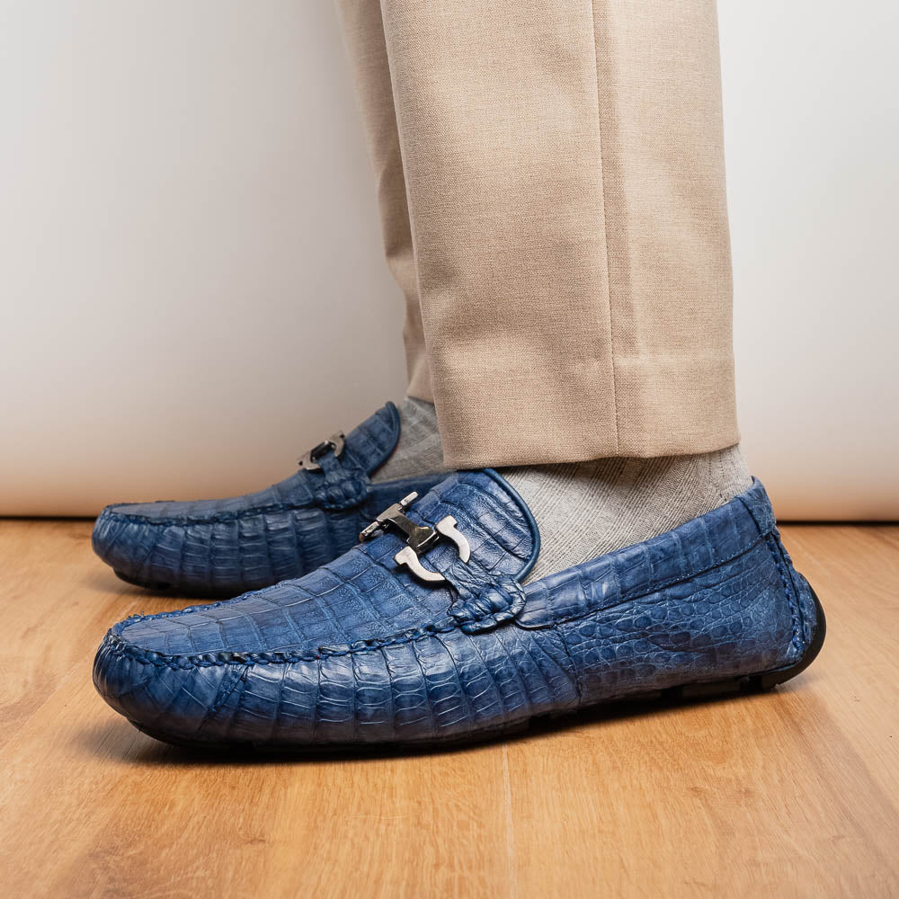 Marco_Di_Milano Parma Blue Jeans Leather Shoe - 7 USA