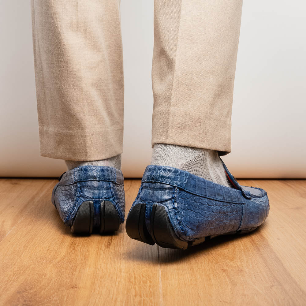 Marco_Di_Milano Parma Blue Jeans Leather Shoe - 7 USA