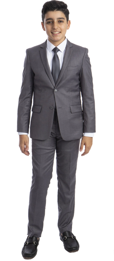 Perry Ellis Boys 5 Piece Suit with Shirt & Tie U Shaped Vest