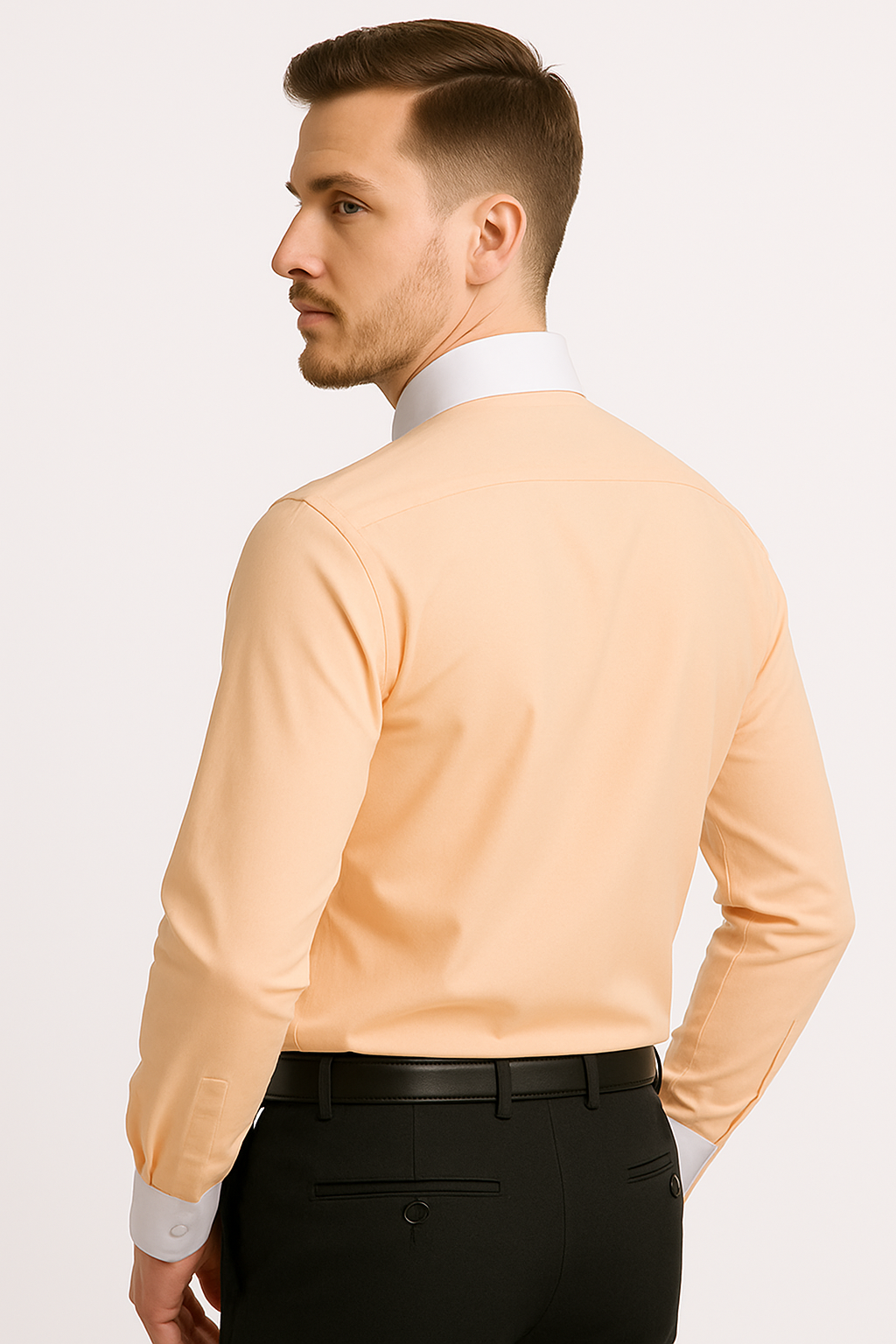 Classic Stylish Fashionable -White Collar Two Toned Contrast white collars Multi-color Men's Dress Shirt