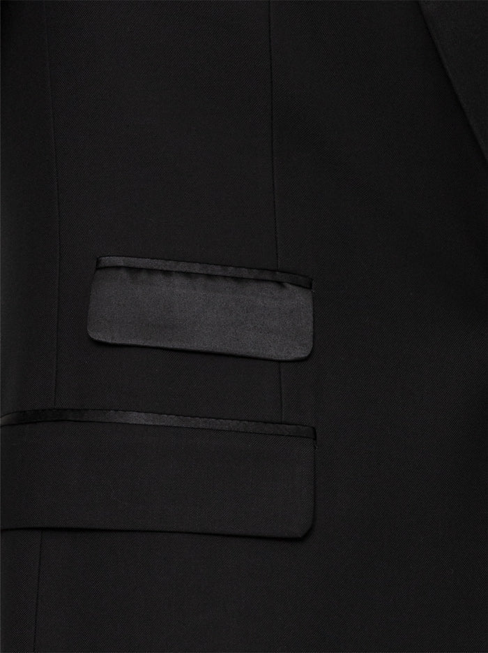 Black Peak Lapel Ticket Pocket Tuxedo - 34 Short or Extra Small