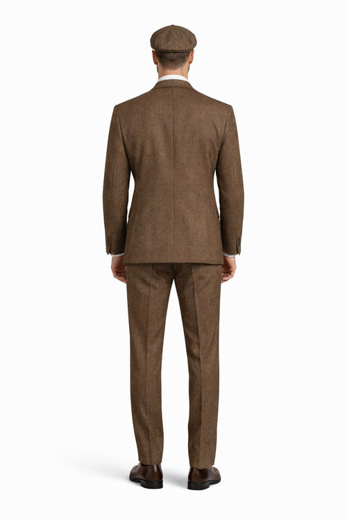 Peaky Blinders Gentlemans Suit Classic Brown Tweed Vintage Look-New Designer Collection