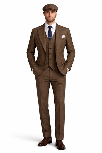 Peaky Blinders Gentlemans Suit Classic Brown Tweed Vintage Look-New Designer Collection