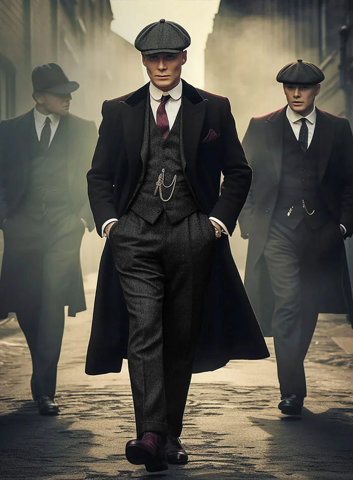 Men’s Charcoal 1920s Gangster 3 Piece Suit, Great Gatsby Formal Outfit for Weddings, Prom, Parties, and Theme Events