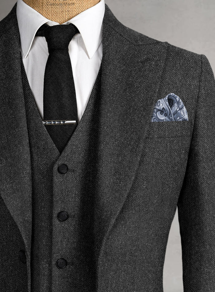 Men’s Charcoal 1920s Gangster 3 Piece Suit, Great Gatsby Formal Outfit for Weddings, Prom, Parties, and Theme Events