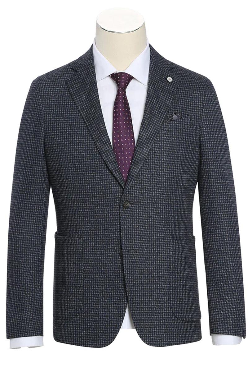 Pelago Charcoal Grey Slim-Fit Summer Blazer w/ Half-Canvas Patch Pocket - Charcoal Grey