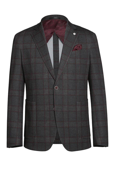 Indigo and Burgundy Plaid Sportcoat main image 0