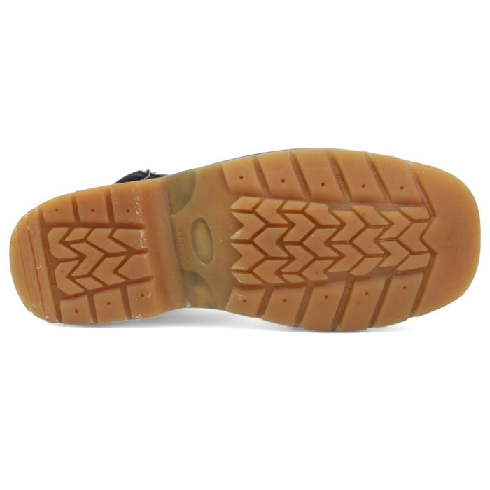 Petatillo Square Toe Double Density Work Boots Black with Double Zipper - 6