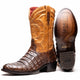 Marco Di Milano Phoenix Aged Maple Caiman Crocodile Round Toe Cowboy Boots