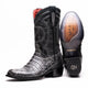 Marco Di Milano Phoenix Stone Gray Caiman Crocodile Round Toe Cowboy Boots