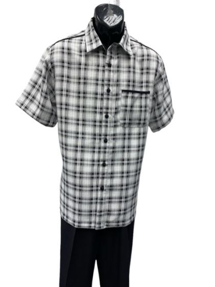 Mens 2 Piece Walking Suit - Textured Plaid - Small