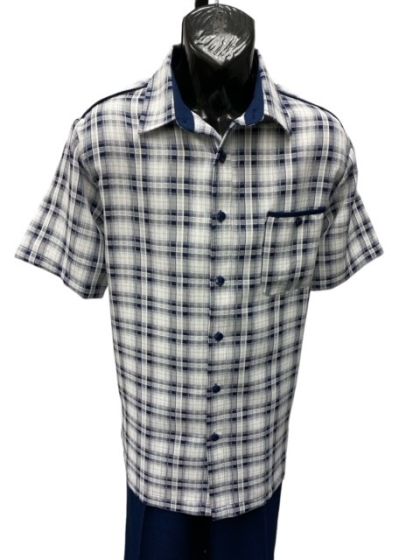 Mens 2 Piece Walking Suit - Textured Plaid - Small