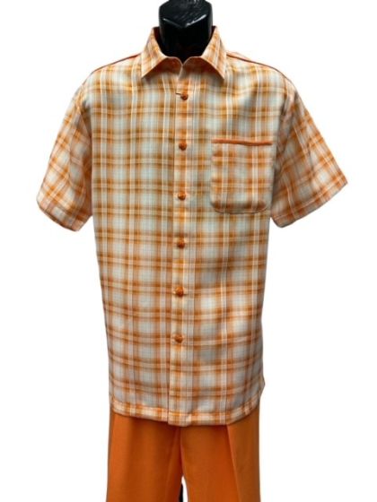 Mens 2 Piece Walking Suit - Textured Plaid - Small