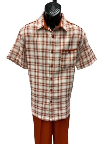 Mens 2 Piece Walking Suit - Textured Plaid - Small