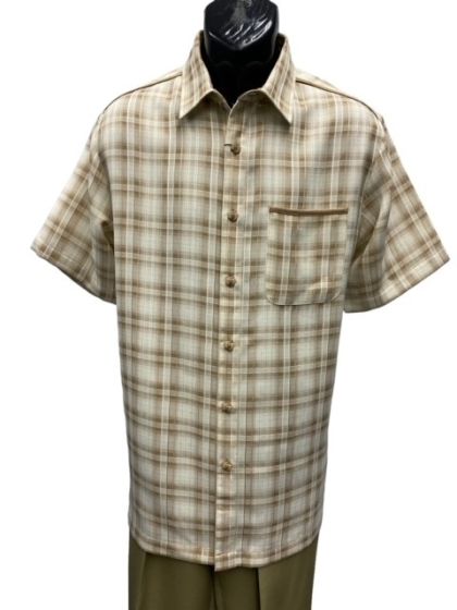 Mens 2 Piece Walking Suit - Textured Plaid - Small