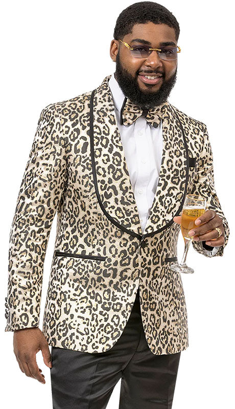 Perfect for Wedding and Prom and Formal Nude Men's Blazer Mens Blazer Leopard