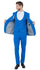 Stretch Fabric 4 Way Slim Fitted Mens Suit in Color Blue Peak Lapel One Button Vested 3 Piece
