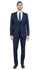Stretch Fabric 4 Way Slim Fitted Mens Suit in Color Navy Blue Peak Lapel One Button Vested 3 Piece