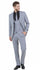 Stretch Fabric 4 Way Slim Fitted Mens Suit in Color Light Grey Peak Lapel One Button Vested 3 Piece