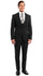 Stretch Fabric 4 Way Slim Fitted Mens Suit in Color Black Peak Lapel One Button Vested 3 Piece