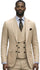 Mens Wool Suit - Ticket Pocket Big Lapel Single button Double breasted Vest By Statement in Color Caramel