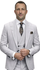 Mens Wool Suit - Ticket Pocket Big Lapel Single button Double breasted Vest By Statement in Color Grey