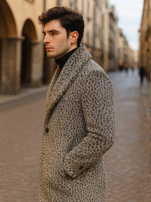 Vintage Pimp Coat Gangster 1920s Leopard Faux Fur Long Overcoat