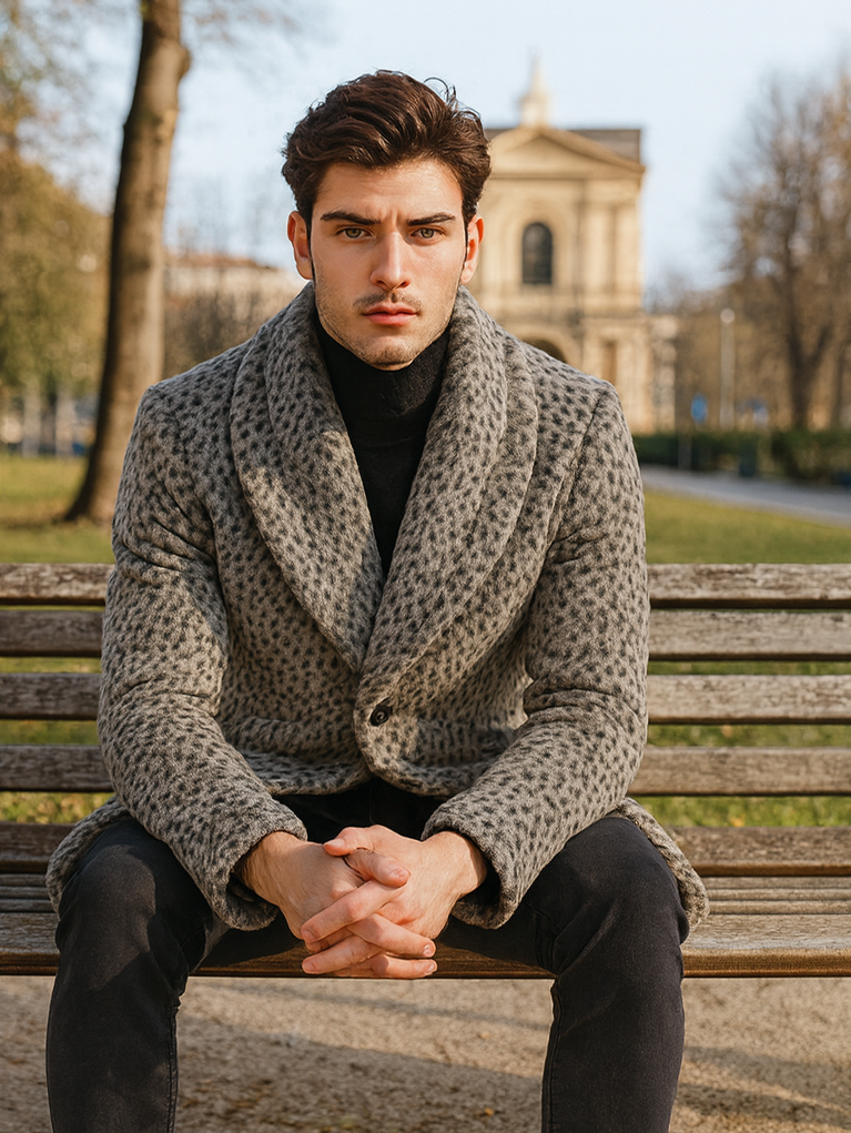 Vintage Pimp Coat – Gangster 1920s Leopard Faux Fur Long Overcoat - S