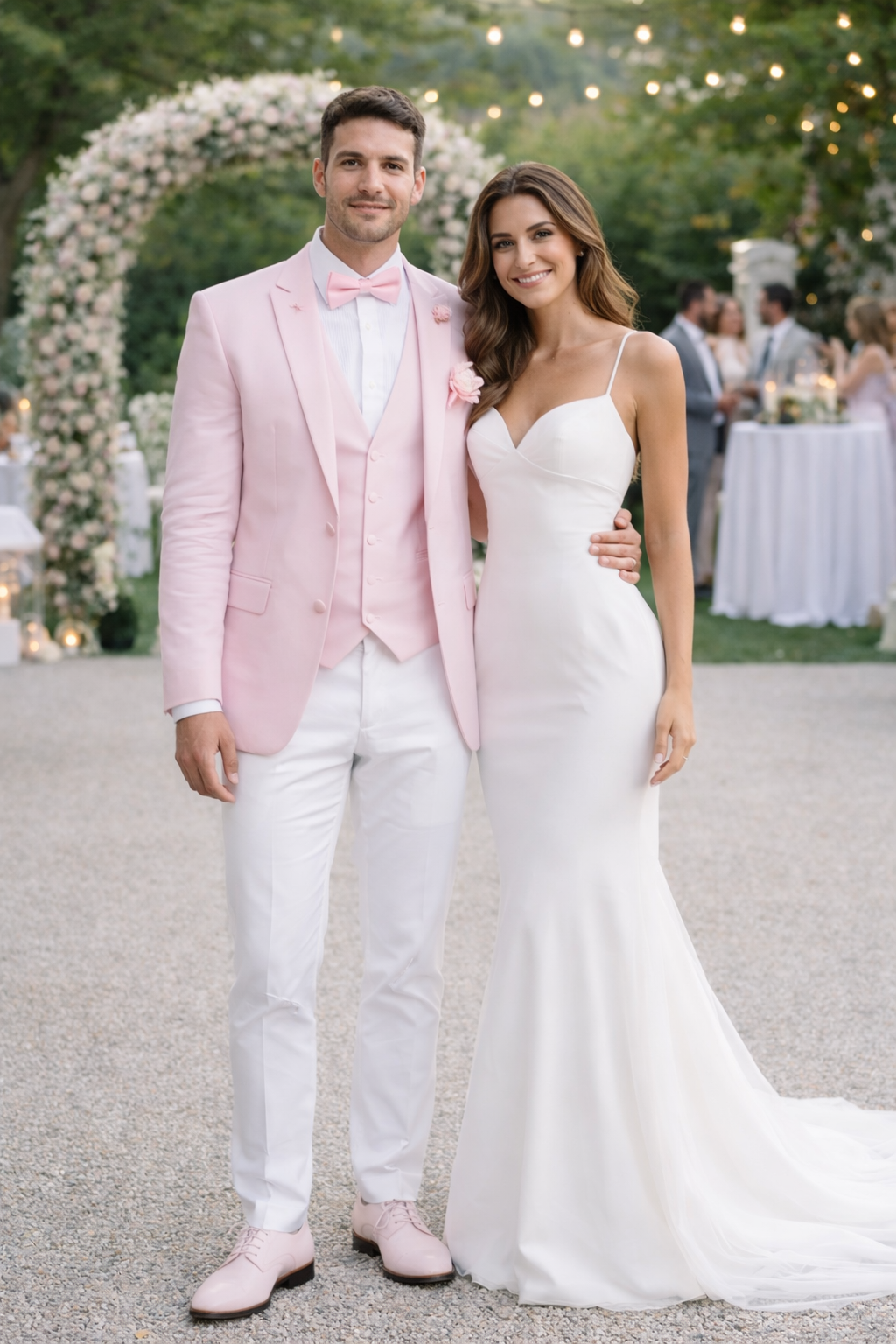 Pink and White Suit With White Pants - Plus Free Matching Bowtie - 34 Short or Extra Small