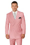 Elegant Men’s Double-Breasted Wool Suit in Soft Blush Pink