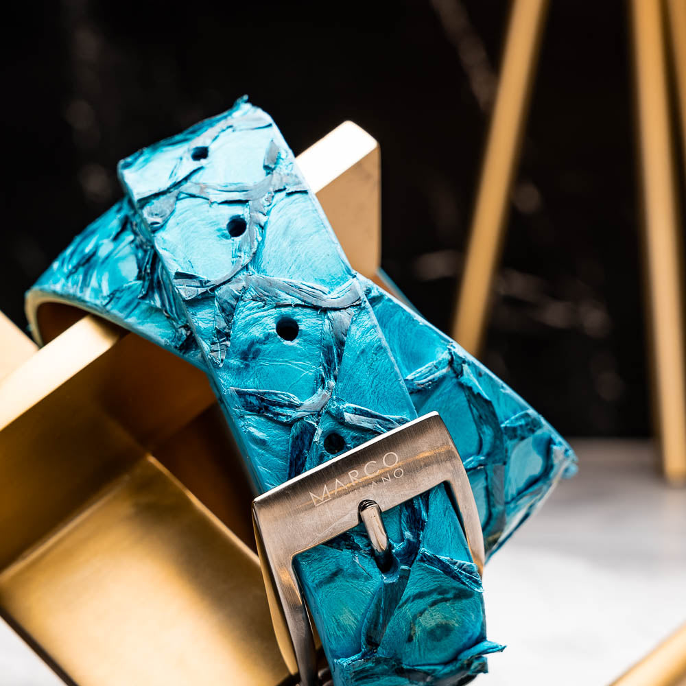 Marco Di Milano Olivieri Belt Caribbean Blue - 36