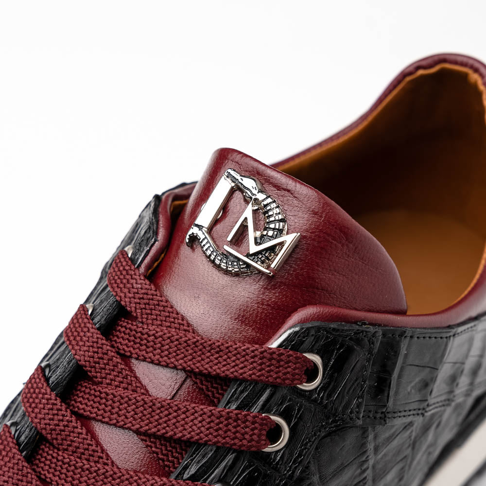 Marco Di Milano Portici Wine Men's Exotic Lizard / Crocodile Casual Sneakers - 8