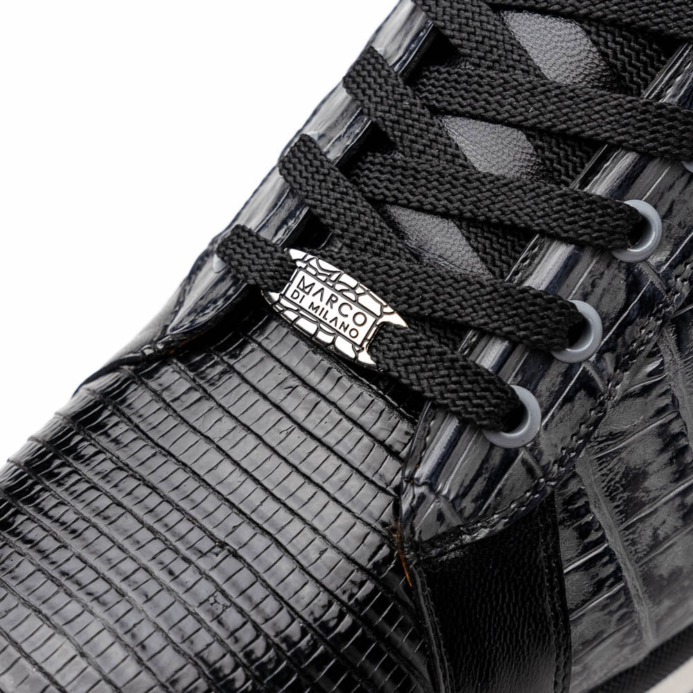 Marco Di Milano Portici Gray Men's Exotic Lizard / Crocodile Casual Sneakers - 9