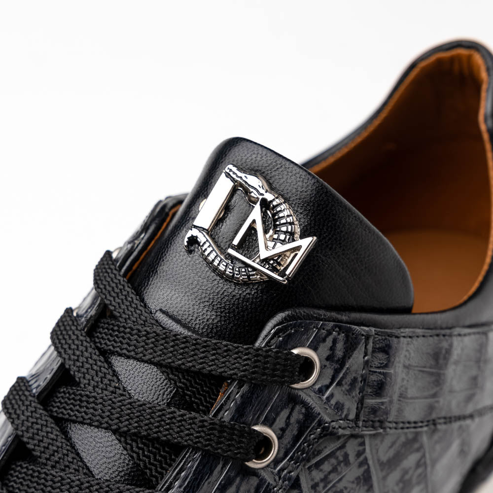 Marco Di Milano Portici Gray Men's Exotic Lizard / Crocodile Casual Sneakers - 9